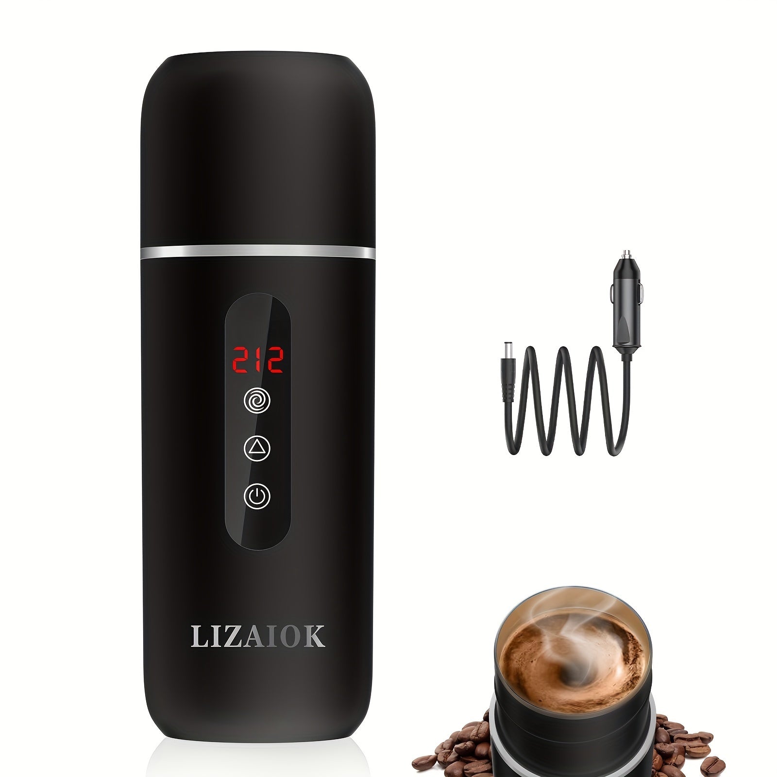 420ML Portable Travel Electric Kettle – Car Water Heater with Magnetic Induction, 304 Stainless Steel, Anti-Dry Burn, 12V/24V, Compact & Easy-to-Use