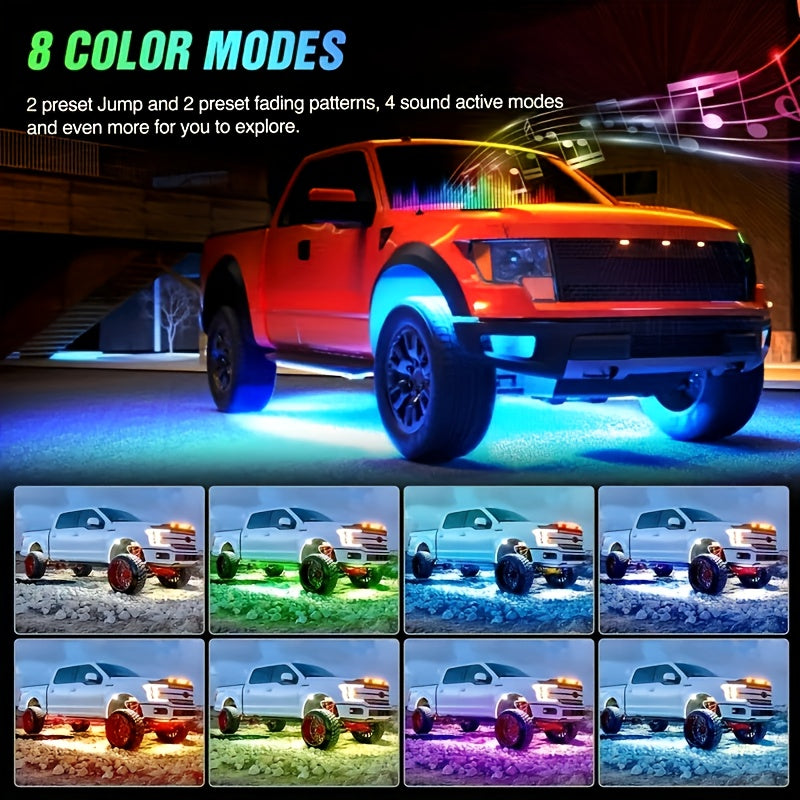 4pcs Vibrant Undercar LED Strip Lights