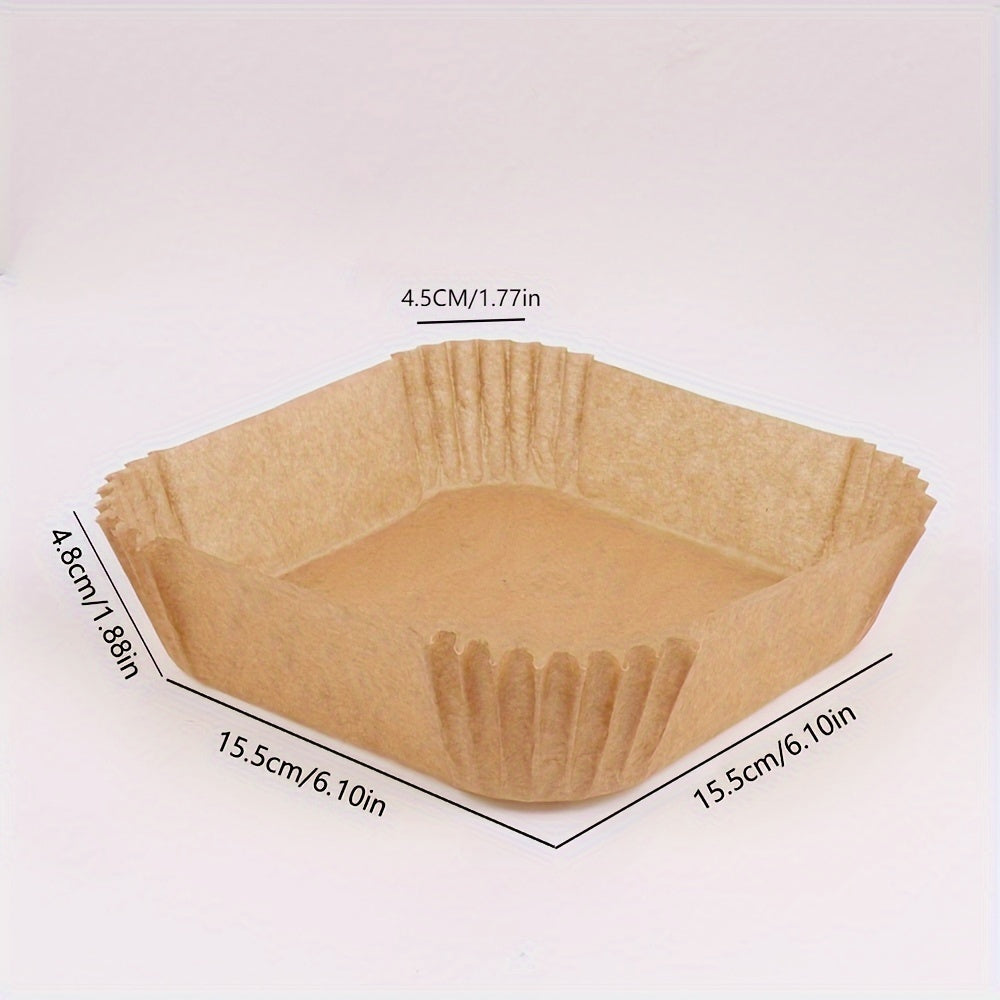50pcs Non-Stick Air Fryer Liners – Square Paper Liners for Baking, Roasting & Microwave, Easy Cleanup, Healthier Cooking for Home & Commercial Use