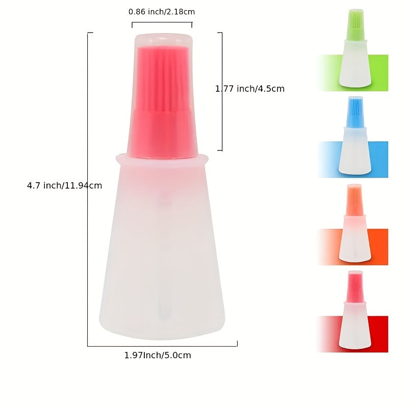 1pc Silicone High-Temperature Resistant Oil Brush with Bottle Brush – Air Fryer, Pancake Grill & BBQ Accessories