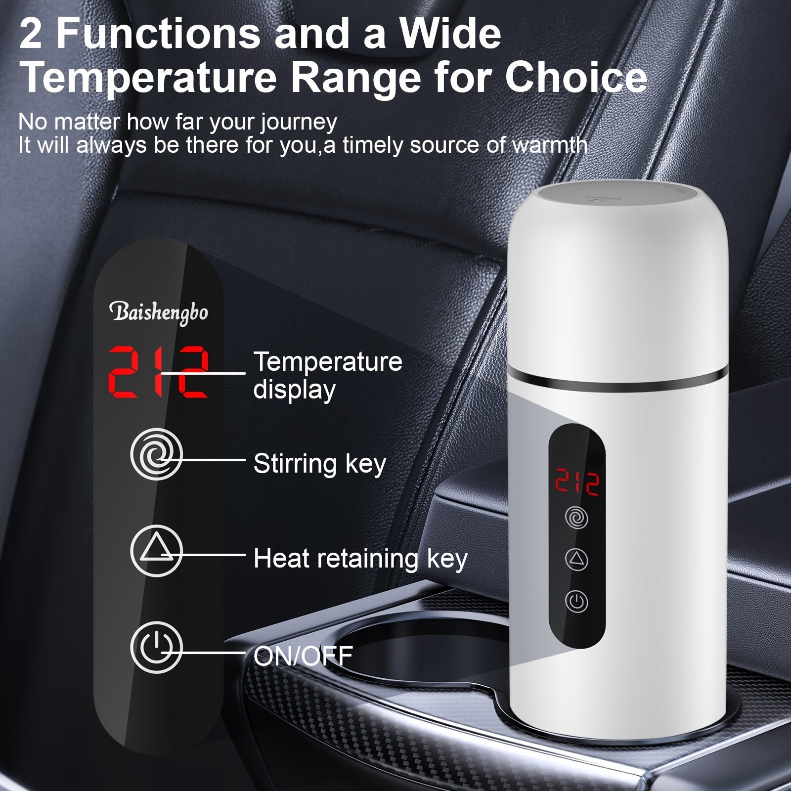 420ML Portable Travel Electric Kettle – Car Water Heater with Magnetic Induction, 304 Stainless Steel, Anti-Dry Burn, 12V/24V, Compact & Easy-to-Use