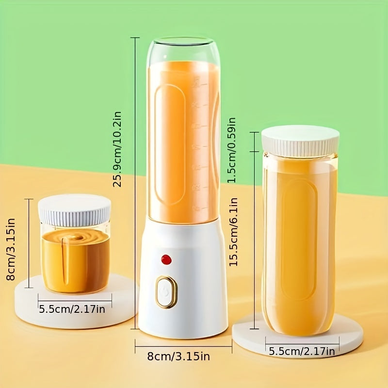 3pcs/set Portable USB Charging Blender & Juicer – Multifunctional Double Cup for Home, Students & Food Prep