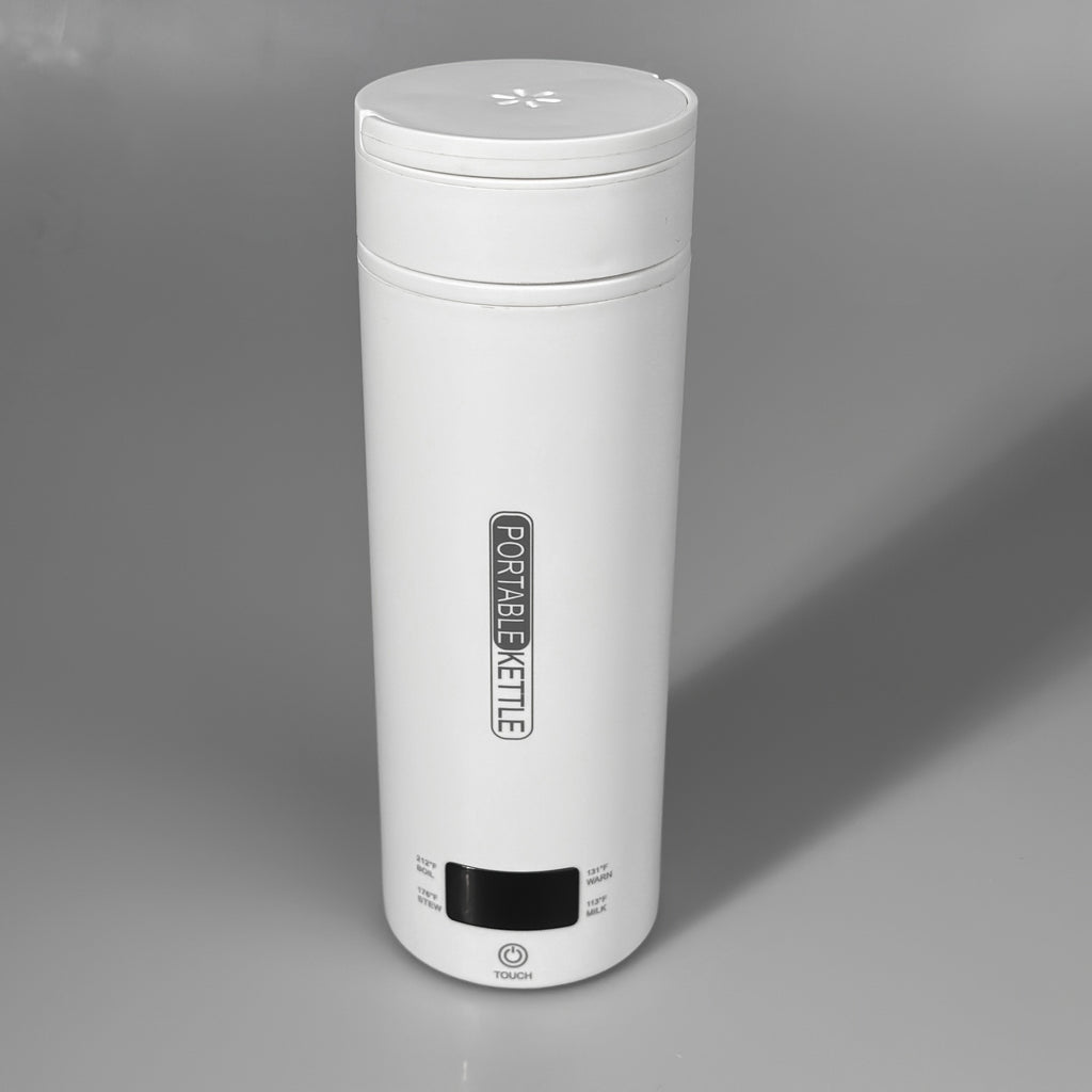 1pc Compact Travel Electric Kettle – Portable Stainless Steel Water Boiler with Auto Shut-Off, 4 Heating Settings, Dry Protection, 500ml Capacity for Coffee & Tea – White