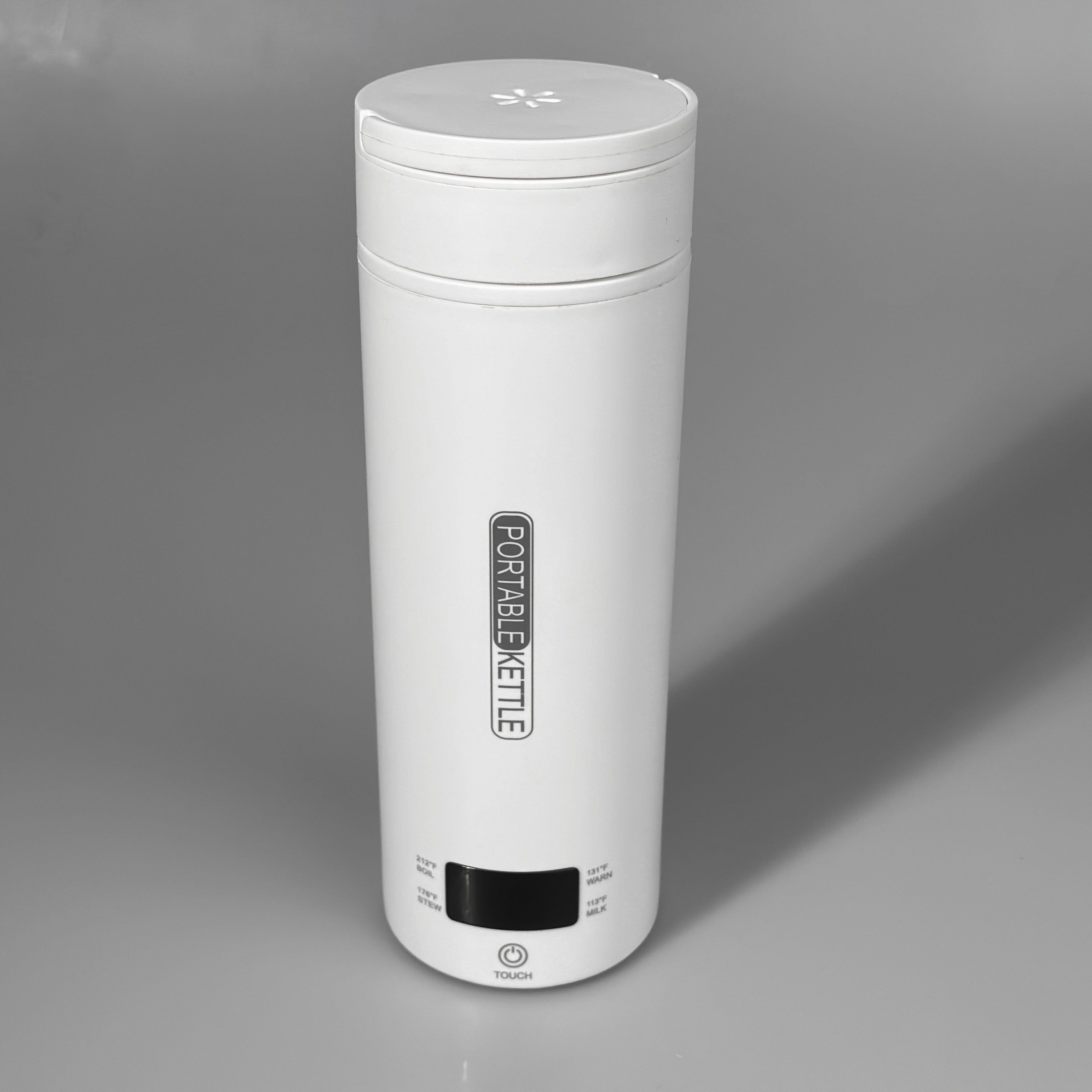 1pc Compact Travel Electric Kettle – Portable Stainless Steel Water Boiler with Auto Shut-Off, 4 Heating Settings, Dry Protection, 500ml Capacity for Coffee & Tea – White