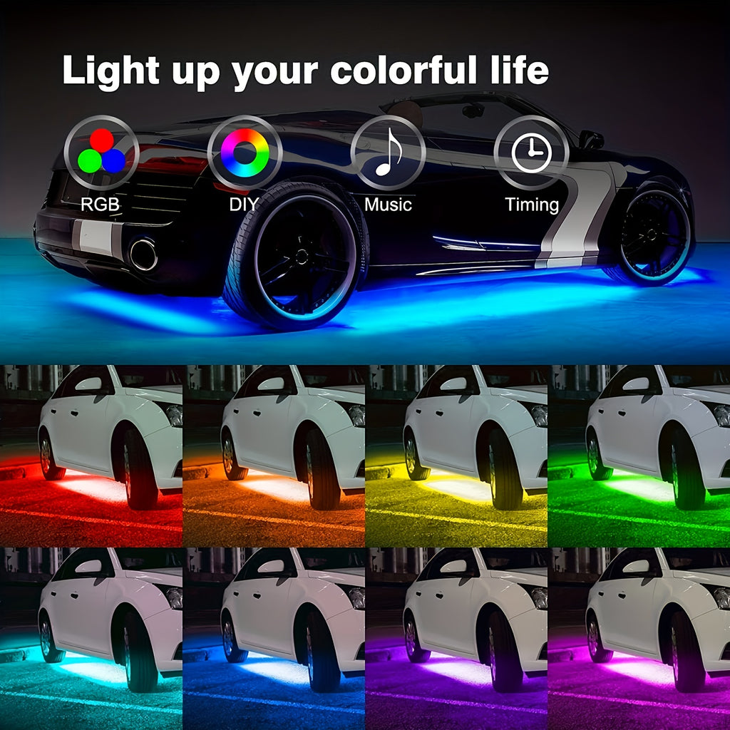 4pcs Vibrant Undercar LED Strip Lights