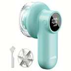 Cozy Clean ColdSky Rechargeable Fabric Shaver – Digital Display, 6-Leaf Blades, Safety Lock & 3-Speed Lint Remover for Clothes, Furniture & Blankets, USB Charging, Ergonomic Gripr