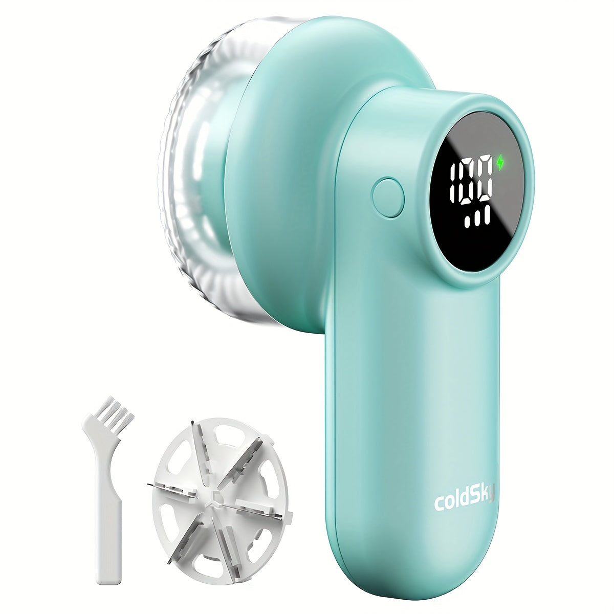 Cozy Clean ColdSky Rechargeable Fabric Shaver – Digital Display, 6-Leaf Blades, Safety Lock & 3-Speed Lint Remover for Clothes, Furniture & Blankets, USB Charging, Ergonomic Gripr