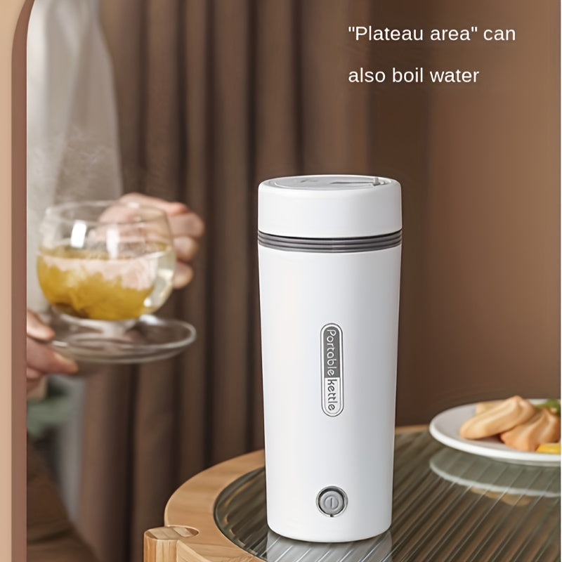 Compact 300W Stainless Steel Electric Kettle – Leak-Proof, Fast Boiling, Portable with Insulated Cup for Travel, White & Black, US Plug