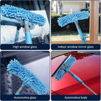 Window Cleaning Kit | Stainless Steel Squeegee, Scraper & Extendable Pole