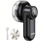 Cozy Clean ColdSky Rechargeable Fabric Shaver – Digital Display, 6-Leaf Blades, Safety Lock & 3-Speed Lint Remover for Clothes, Furniture & Blankets, USB Charging, Ergonomic Gripr