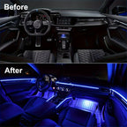 196-Inch RGB Car Interior LED Strip Lights – USB Ambient Lighting Kit with App Control, Fiber Optics & Music Sync for Door, Console & Dashboard