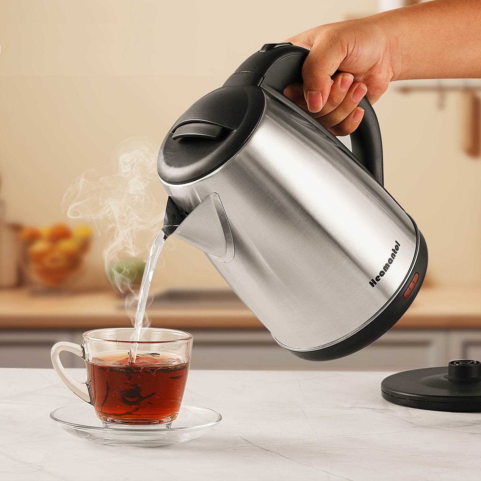 Electric Kettle 1.8L – Hot Water Boiler & Tea Kettle with Auto Shut-Off, Boil-Dry Protection, Stainless Steel Double Wall, BPA-Free, LED Indicator & Instant Heating Base