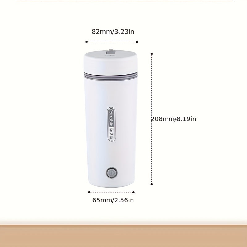 Compact 300W Stainless Steel Electric Kettle – Leak-Proof, Fast Boiling, Portable with Insulated Cup for Travel, White & Black, US Plug