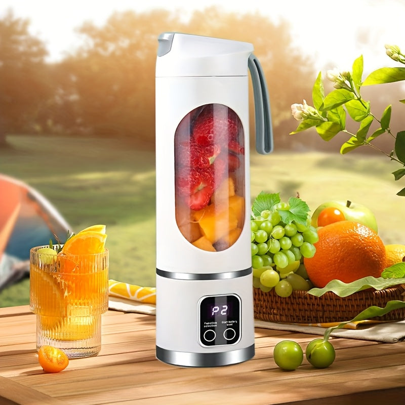 Portable USB Rechargeable Mini Blender & Juicer – 3 Modes, Digital Display, 12-Blade, 15.22oz, Easy Clean, Travel-Friendly