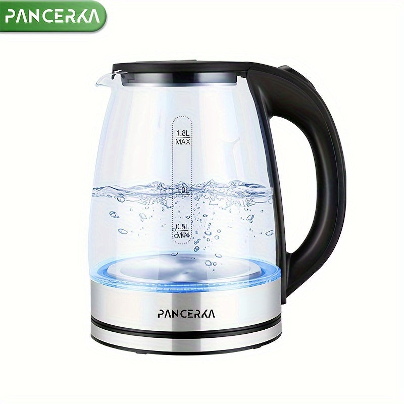 PANCERKA Electric Kettle 1000W – Easy Clean, Boil-Dry Protection, Stainless Steel Filter, BPA-Free, Auto Shut-Off Water Heater for Coffee & Tea – Black