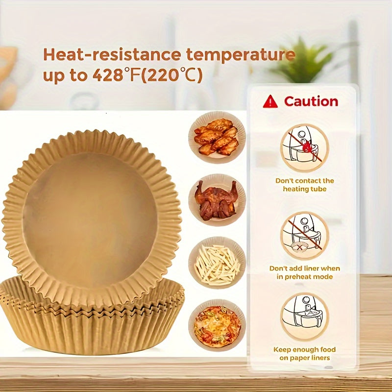 100/200pcs 6.3 Inch Non-Stick Round Air Fryer Disposable Liners – Baking Paper for Air Fryer, Kitchen Accessories
